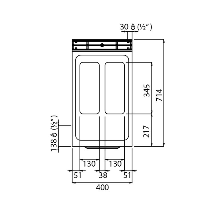 FREIDORA 7+7L GAS MUEBLE FONDO 70