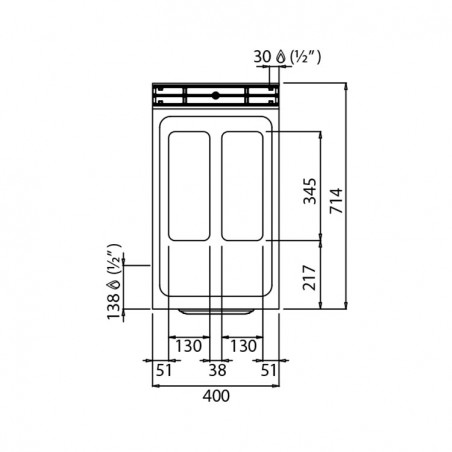 FREIDORA 7+7L GAS MUEBLE FONDO 70