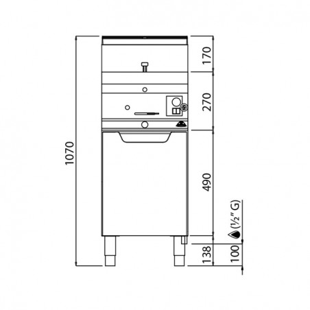 FREIDORA 10L GAS MUEBLE FONDO 70