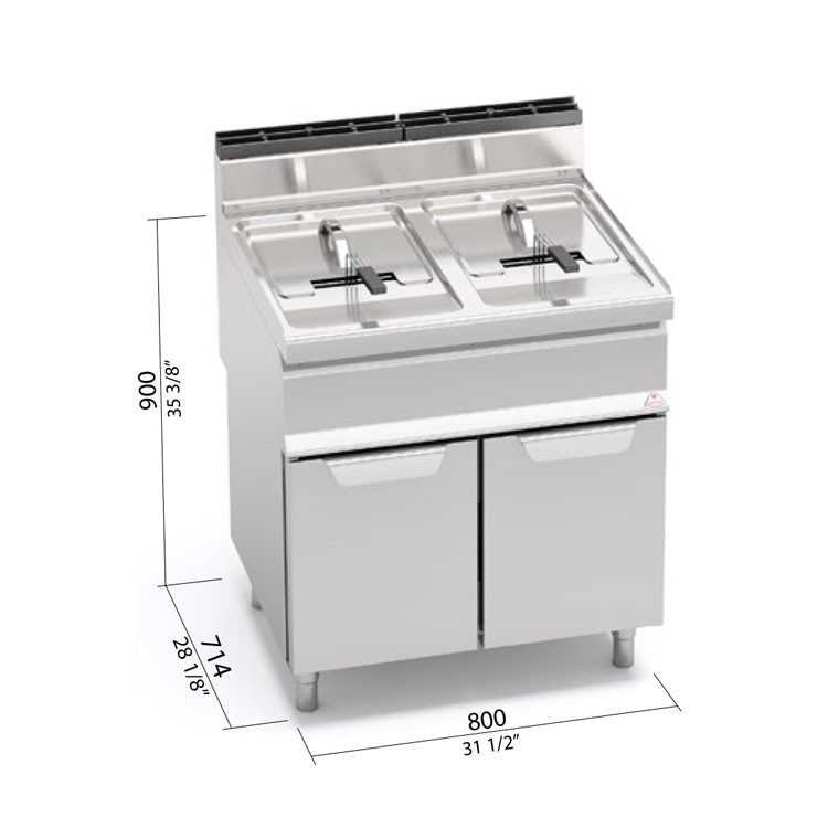 FREIDORA 15+15L GAS MUEBLE FONDO 70