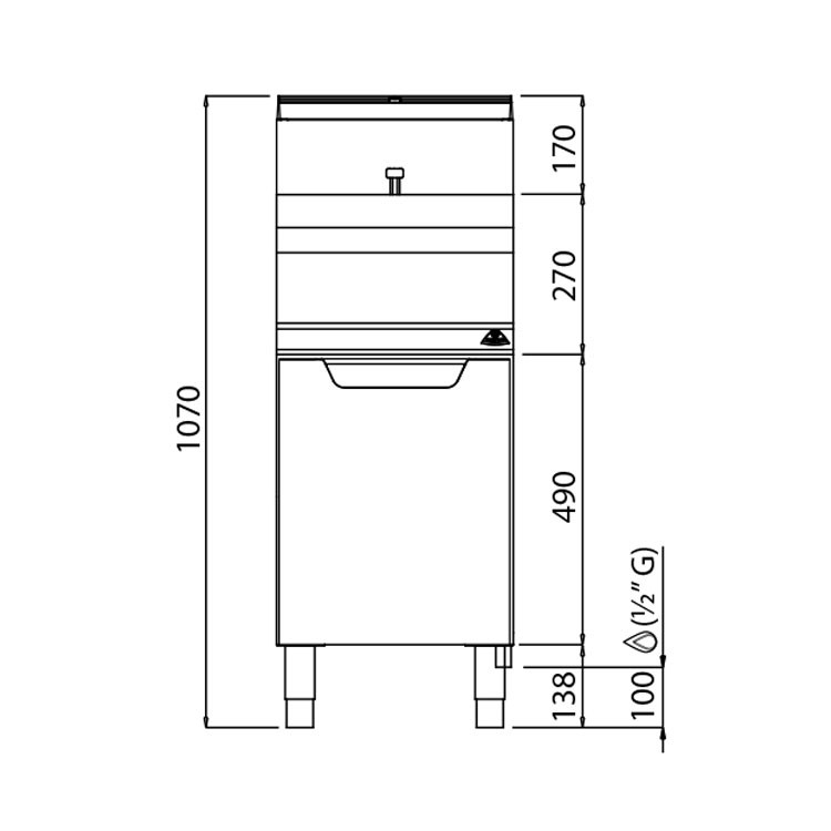 FREIDORA 20L GAS MUEBLE FONDO 70