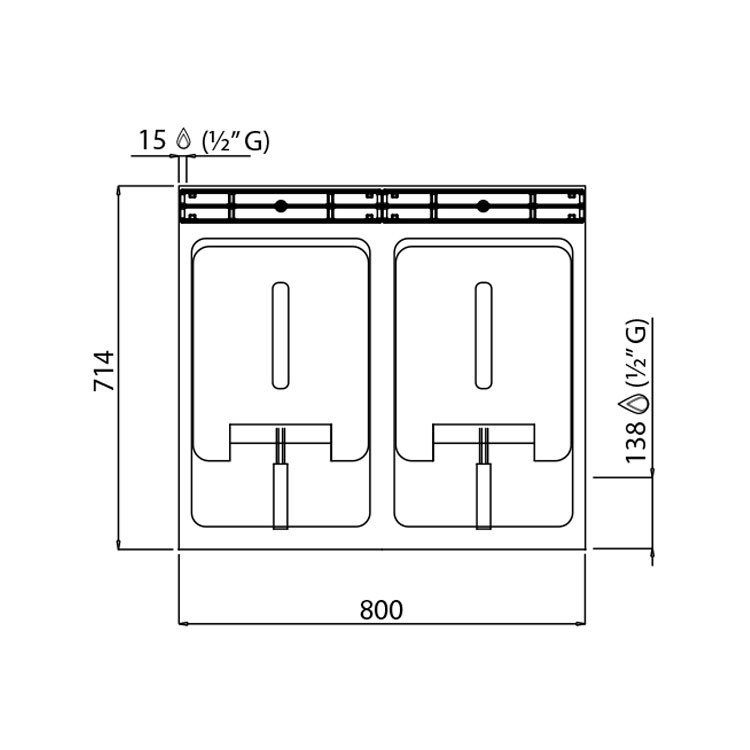 FREIDORA 10+10L ELÉCTRICA SOBREMESA F.70