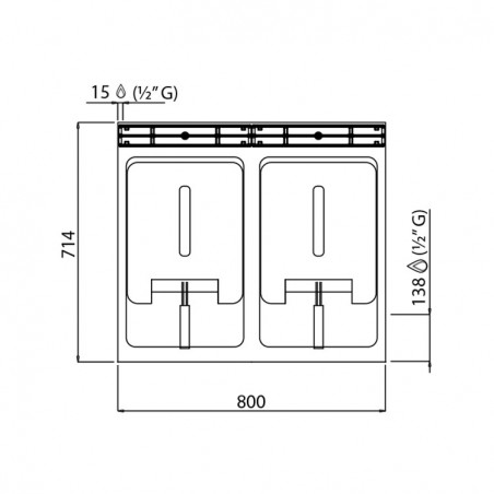 FREIDORA 10+10L ELÉCTRICA SOBREMESA F.70
