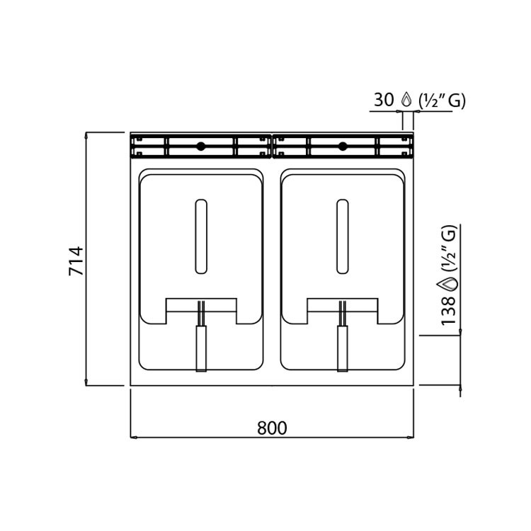 FREIDORA 18+18L ELÉCTRICA MUEBLE F.70