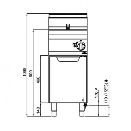 FREIDORA INDIRECTA 18L GAS MUEBLE FONDO 70