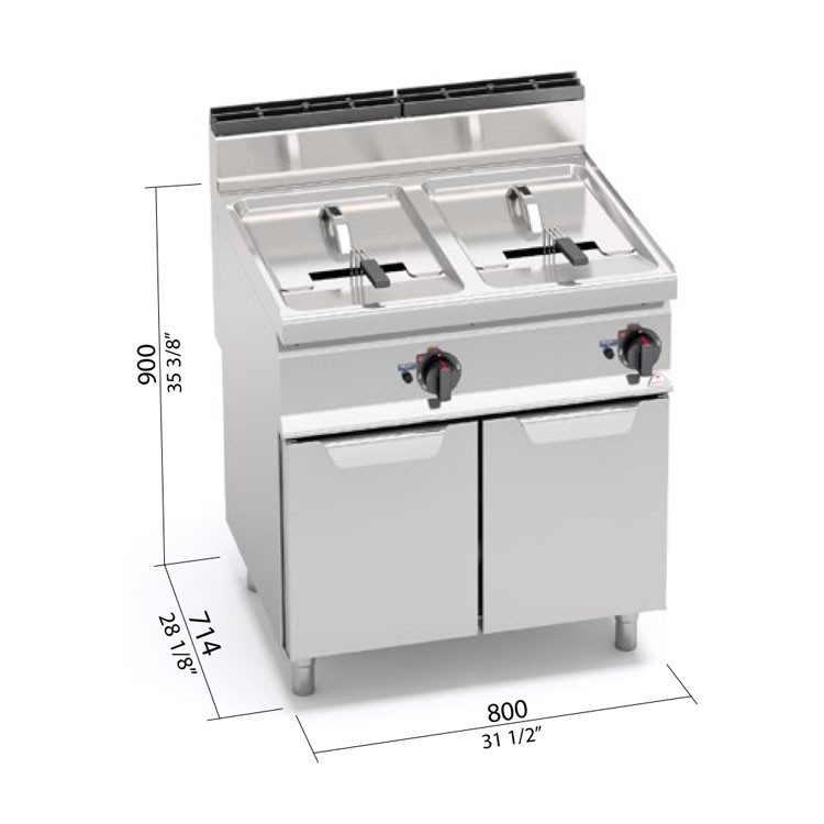 FREIDORA INDIRECTA 18+18L GAS MUEBLE F.70
