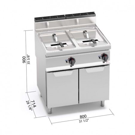 FREIDORA INDIRECTA 18+18L GAS MUEBLE F.70