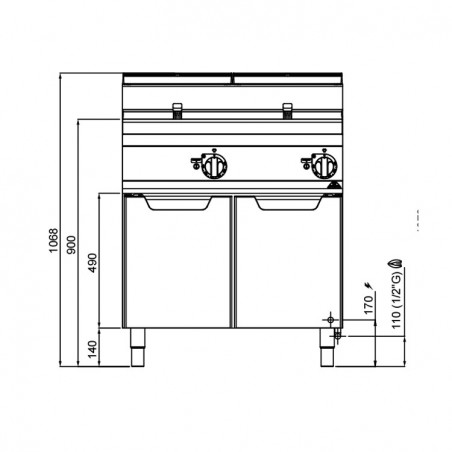 FREIDORA INDIRECTA 18+18L GAS MUEBLE F.70