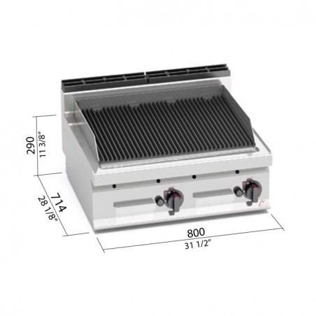 BARBACOA GAS 800X700 P. VOLCÁNICA SOBREMESA