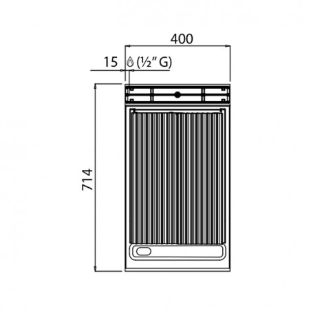 BARBACOA GAS 400X700 P. VOLCÁNICA MUEBLE