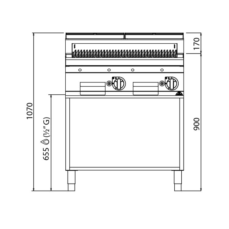 BARBACOA GAS 800X700 P. VOLCÁNICA MUEBLE