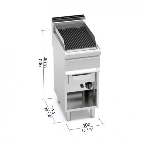 PARRILLA FONDO DE AGUA GAS 400X700 MUEBLE