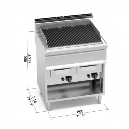 PARRILLA FONDO DE AGUA GAS 800X700 MUEBLE