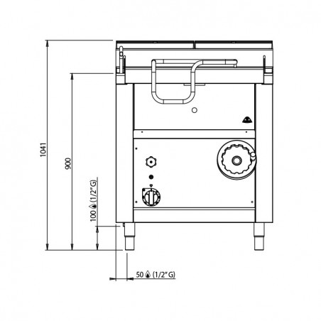 SARTÉN BASCULANTE ELÉCTRICA 60L FONDO 70