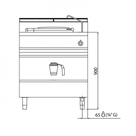 MARMITA GAS DIRECTA 50L FONDO 70