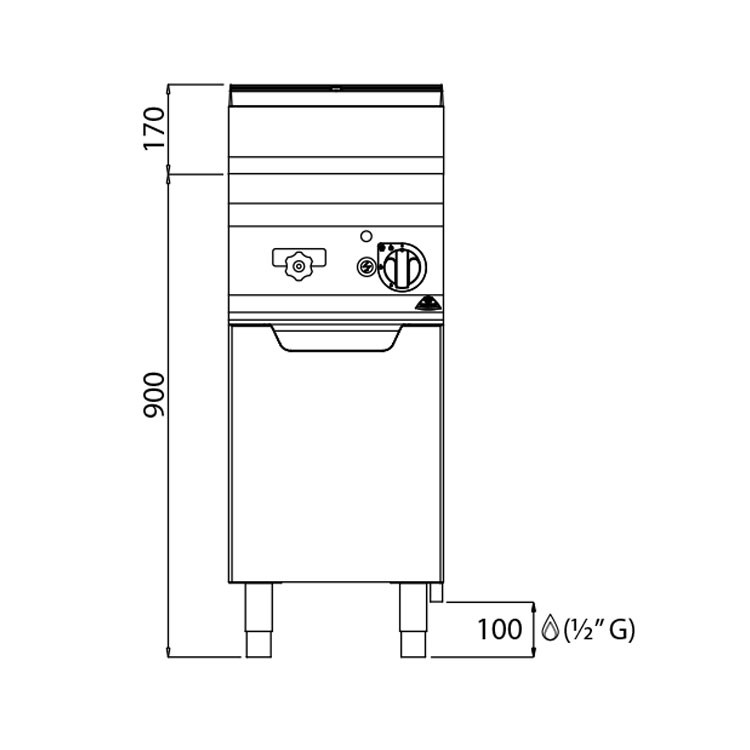 CUECE PASTAS GAS 1 CUBA FONDO 70 MUEBLE