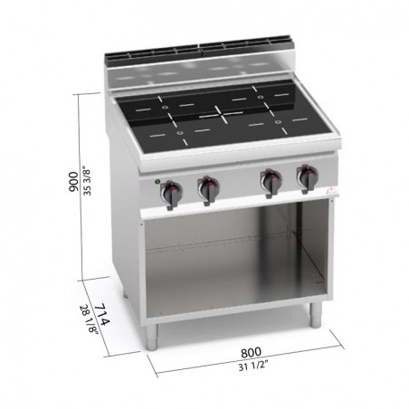 VITROCERÁMICA 4 FUEGOS MUEBLE ELÉCTRICA