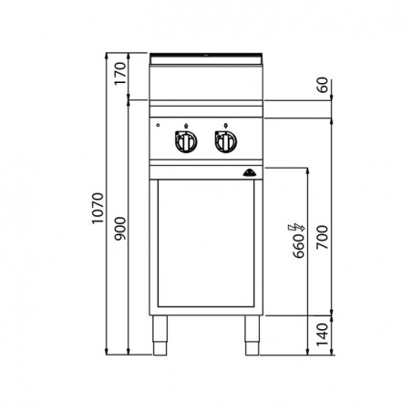 COCINA INDUCCIÓN 2 FUEGOS MUEBLE ELÉCTRICA