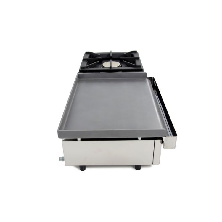 PLANCHA GAS 100X40 ACERO LAMI. 6MM + FOGÓN