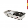 PLANCHA GAS 120X40 ACERO REC. 16MM + FOGÓN