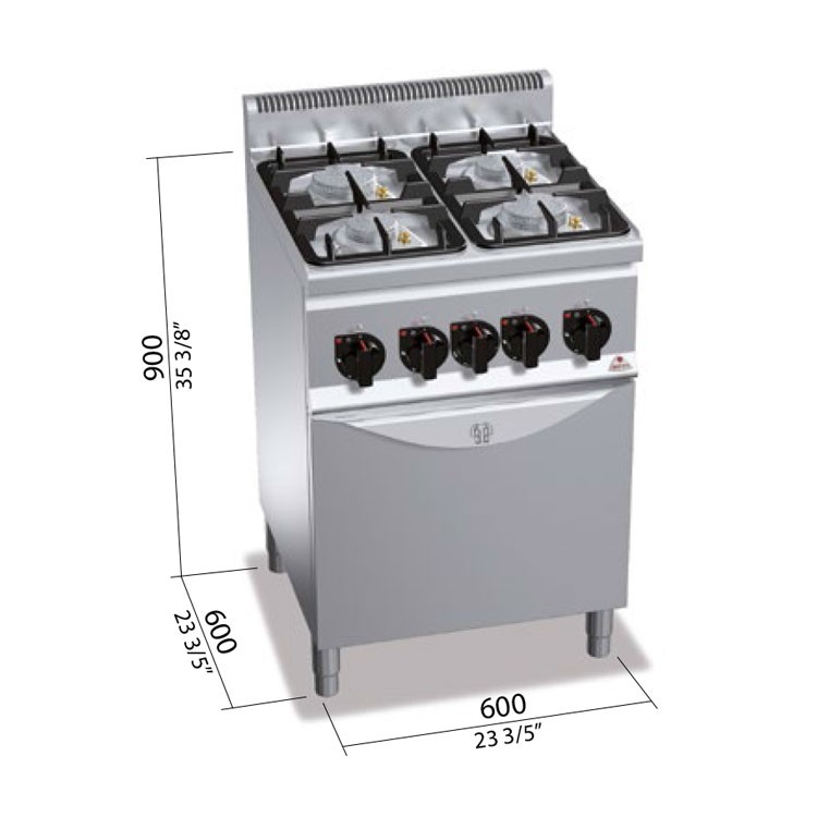 COCINA 4 FOGONES GAS FONDO 60 HORNO GAS