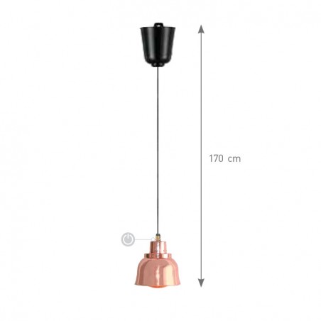 LAMPARA FIJA ALUMINIO O COBRE CALOR 170CM