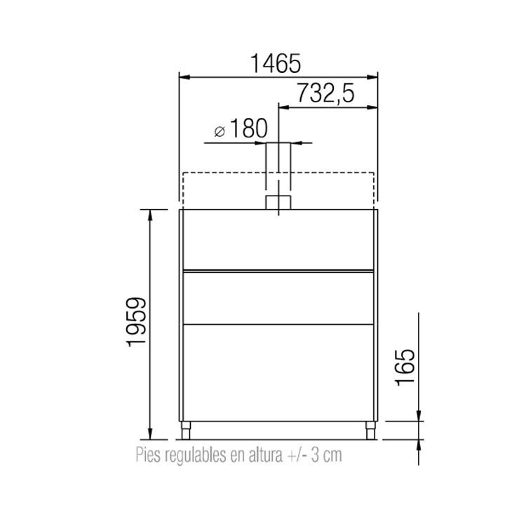 LAVAOBJETOS MUEBLE CESTA 131X70 CM