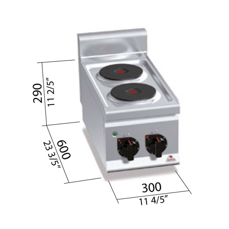 COCINA 2 FOGONES ELÉCTRICA F.60 SOBREMESA