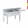 FREGADERO 2 CUBAS PARA LAVAVAJI. ESTANTE F. 600