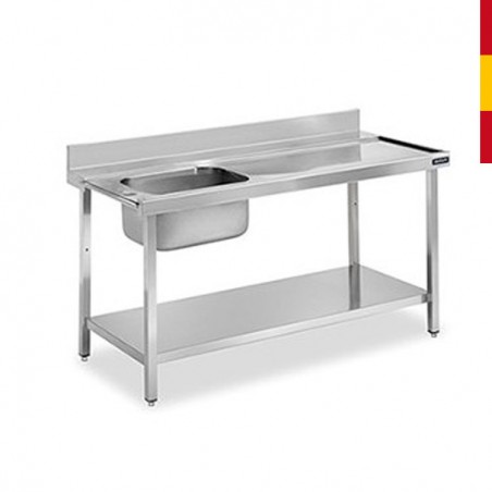 MESA PETO PRELAVADO LAVAVAJILLAS ESTANTE