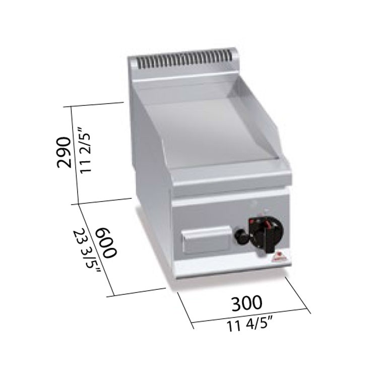 FRYTOP ACERO RECTIFICA. SOBREMESA GAS 300X600