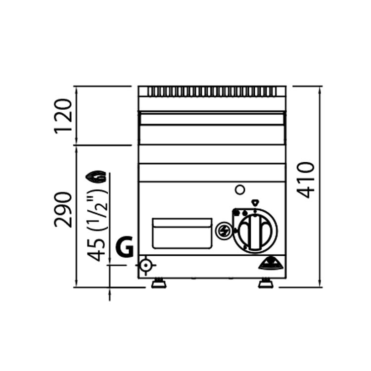 FRYTOP ACERO RECTIFICA. SOBREMESA GAS 300X600