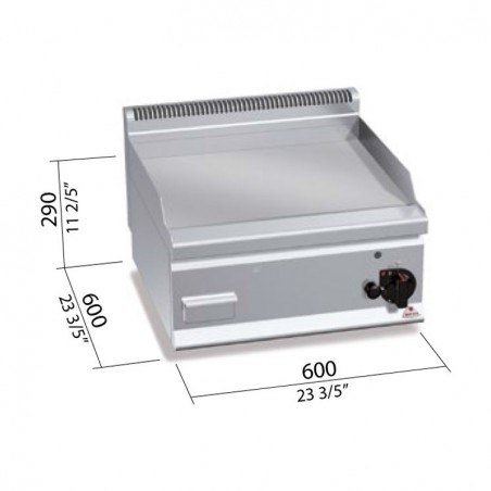 FRYTOP CROMO DURO ELÉC. SOBREMESA 600X600