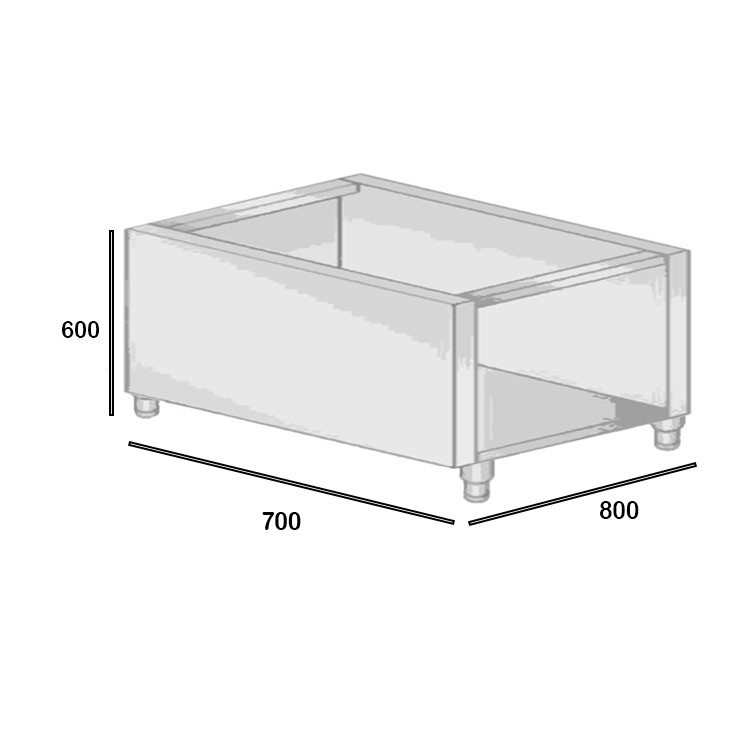 SOPORTE INOX. 800X700 COCINAS MODULARES