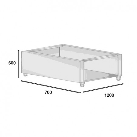 SOPORTE INOX. 1200X700 COCINAS MODULARES