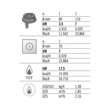 COCINA 2 FOGONES GAS Y PLACA RADIANTE FONDO 70