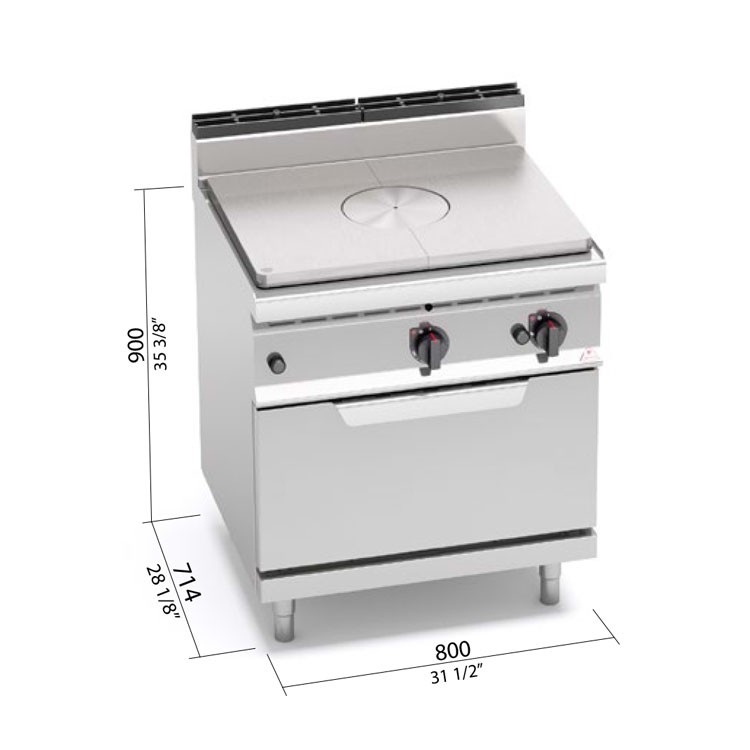 PLACA RADIANTE GAS CON HORNO FONDO 70