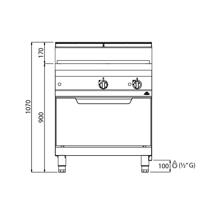 PLACA RADIANTE GAS CON HORNO FONDO 70