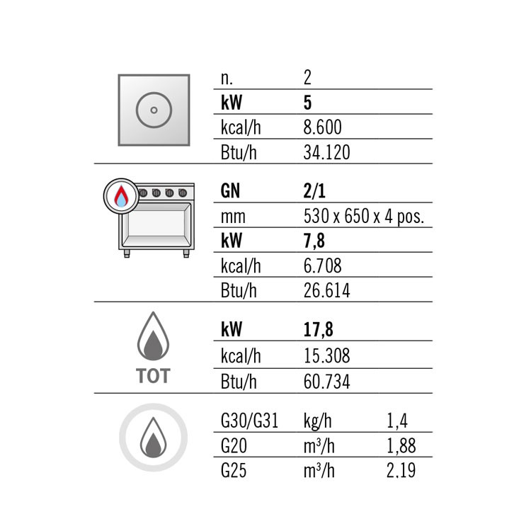 PLACA RADIANTE GAS CON HORNO FONDO 70