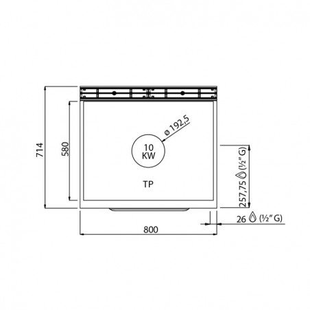 PLACA RADIANTE GAS CON HORNO FONDO 70