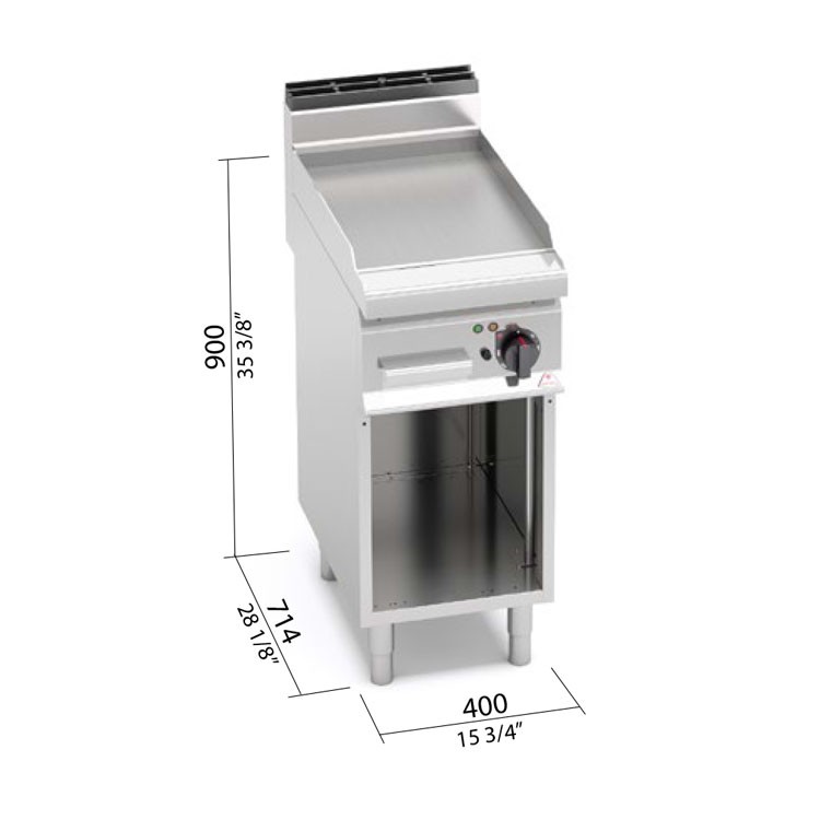 FRYTOP ACERO RECTIFI. ELÉC. MUEBLE 400X700