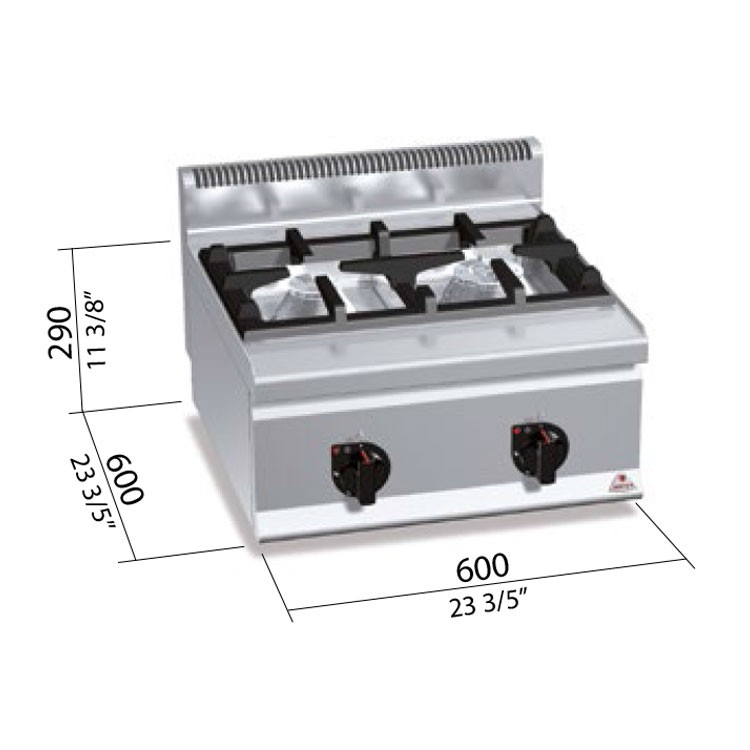 COCINA 2 FOGONES GAS FONDO 60 SOBREMESA