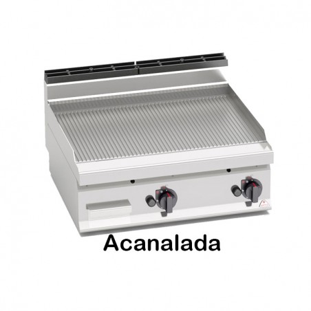FRYTOP ACERO RECTIFICA. GAS SOBREMESA 800X700