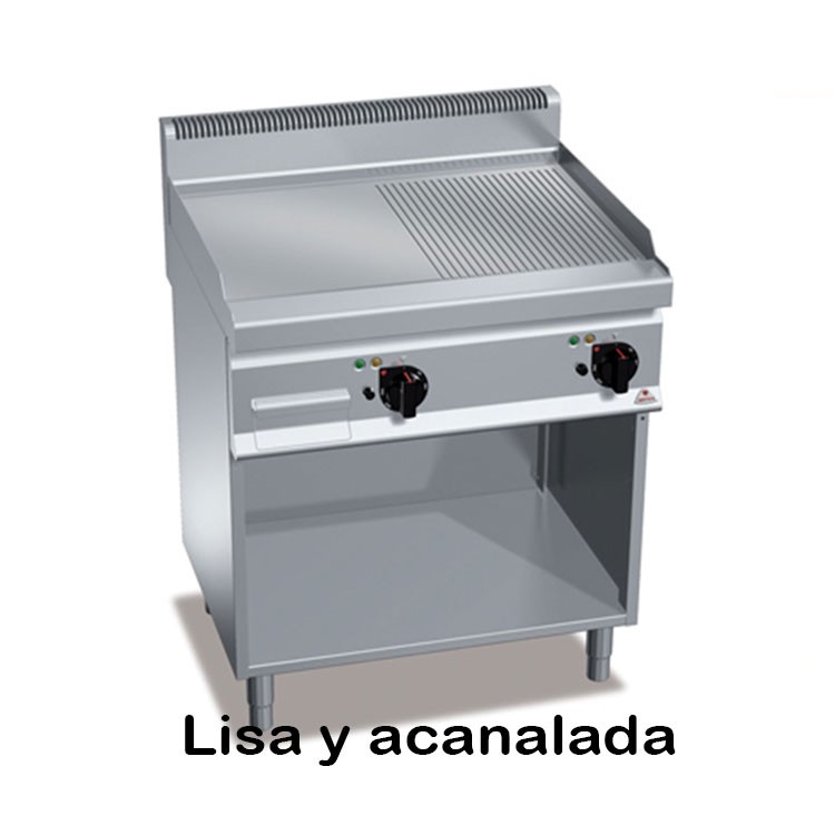FRYTOP ACERO RECTIFICA. ELÉCTRI. MUEBLE 800X700