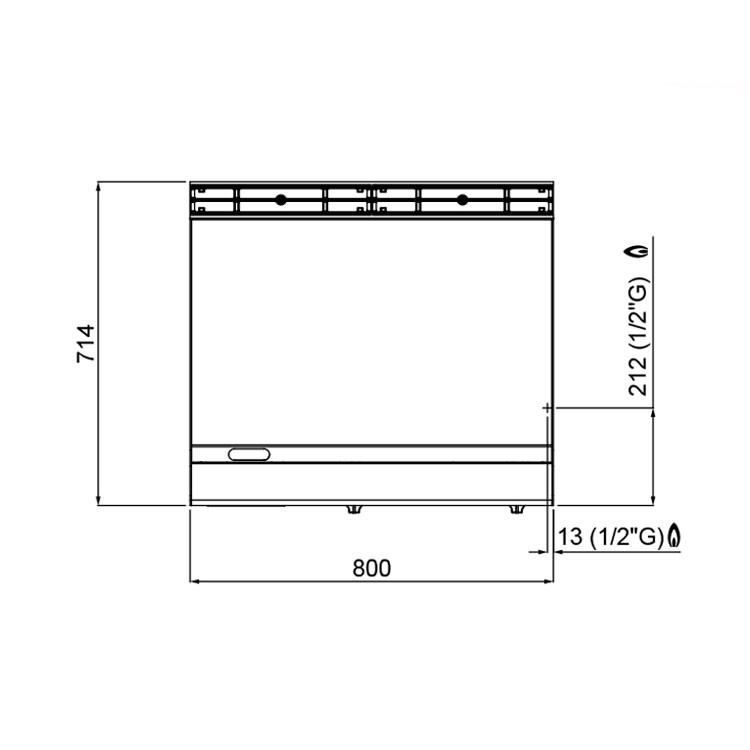 FRYTOP ACERO RECTIFICA. ELÉCTRI. MUEBLE 800X700