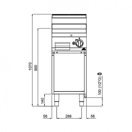 FRYTOP COMPOUND ELÉCTRI. MUEBLE 400X700