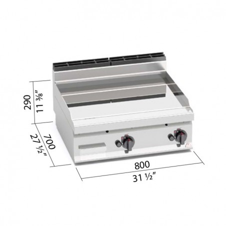 FRYTOP COMPOUND GAS SOBREMESA 800X700