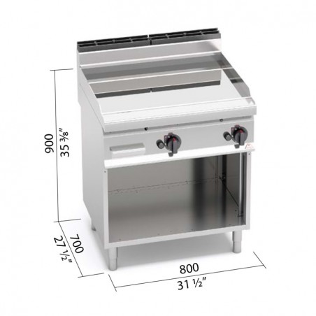 FRYTOP COMPOUND GAS MUEBLE 800X700