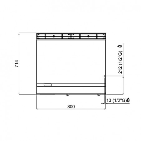FRYTOP COMPOUND GAS MUEBLE 800X700