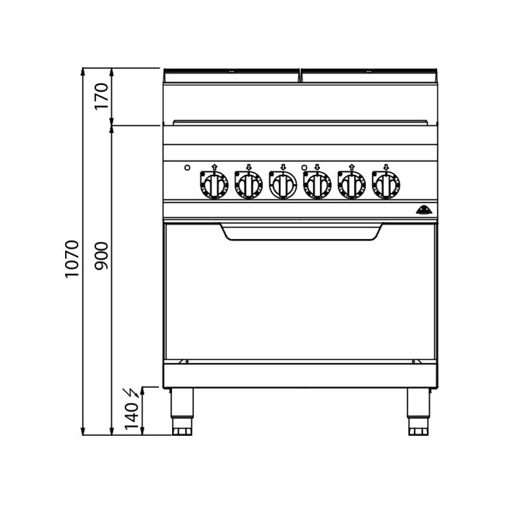 PLACA RADIANTE ELÉCTRICA CON HORNO